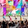 An artist rendering of the Baymax Super Exercise Show, with Baymax, Cast Members and children exercising together on stage